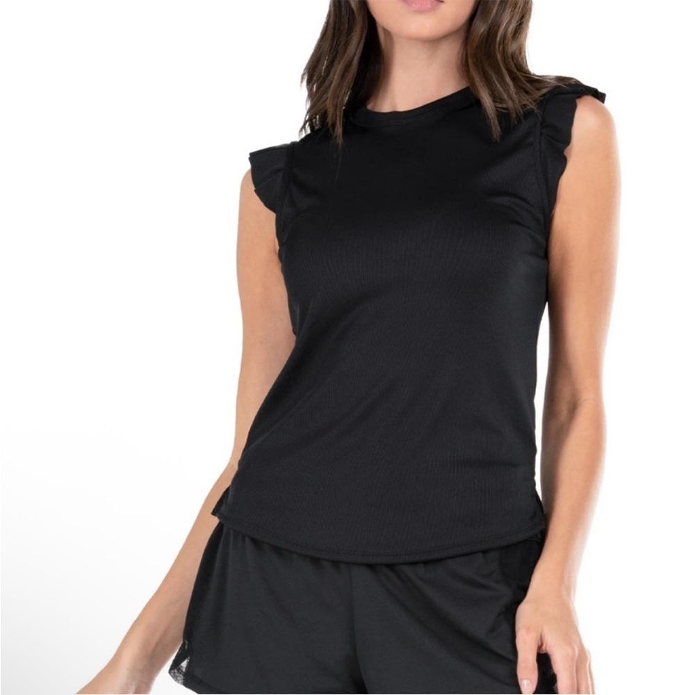Lucky In Love ~ Bring It On Rib Tank - Black Size Large